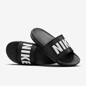 🔥🔥NEW Nike Offcourt Slides Black Slides with White Logo Men's 12